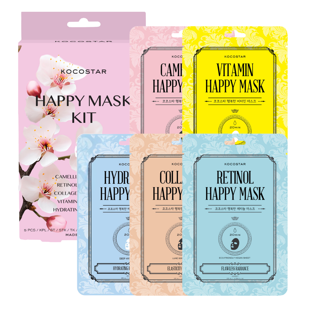 KOCOSTAR Happy Mask Kit - 5 kangasnaamiota|Kocostar Happy Mask 套装 - 5片布面膜