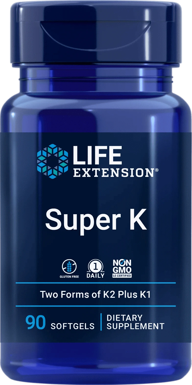 Life Extension Super K 90 kaps.|Life Extension 超级 K 90 粒。