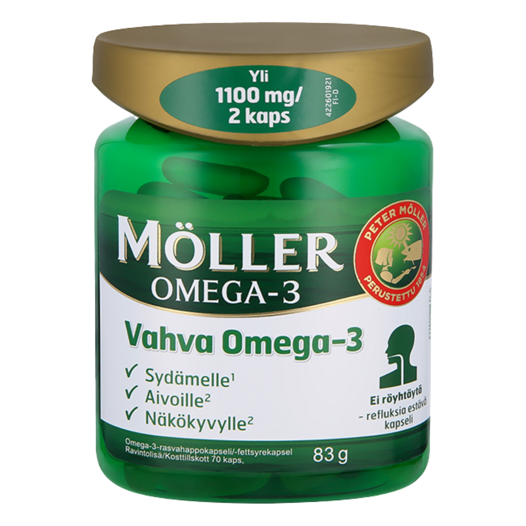 Möller 强效Omega-3 70粒 - 有效期2026年11月 - 批次|Möller Vahva Omega-3 70 kaps. - päiväys 11/2026 - erä