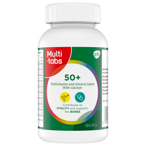 Multi-tabs 50+ 多种维生素+钙 100片|Multi-tabs 50+ Monivitamiini+ Kalsium 100 tabl.