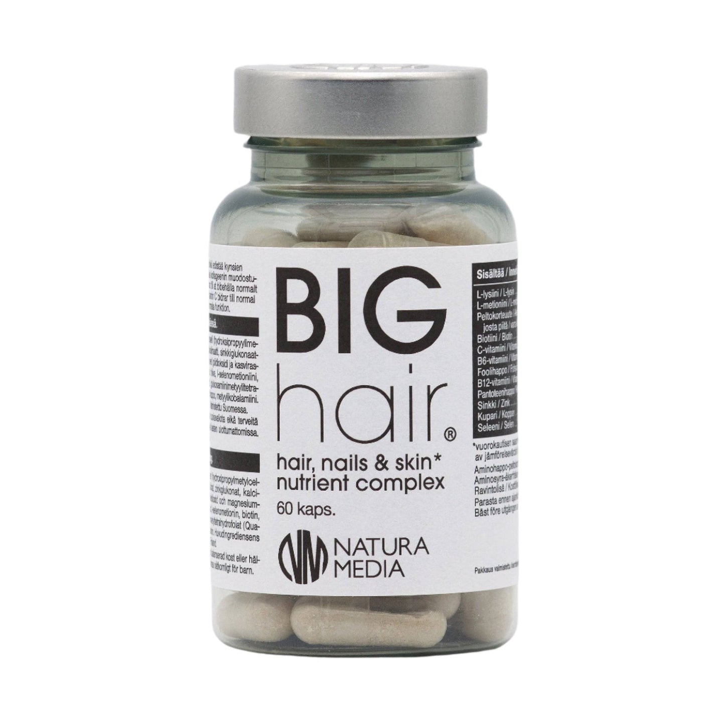 Natura Media BIGhair 60 kaps.|Natura Media BIGhair 60 粒。