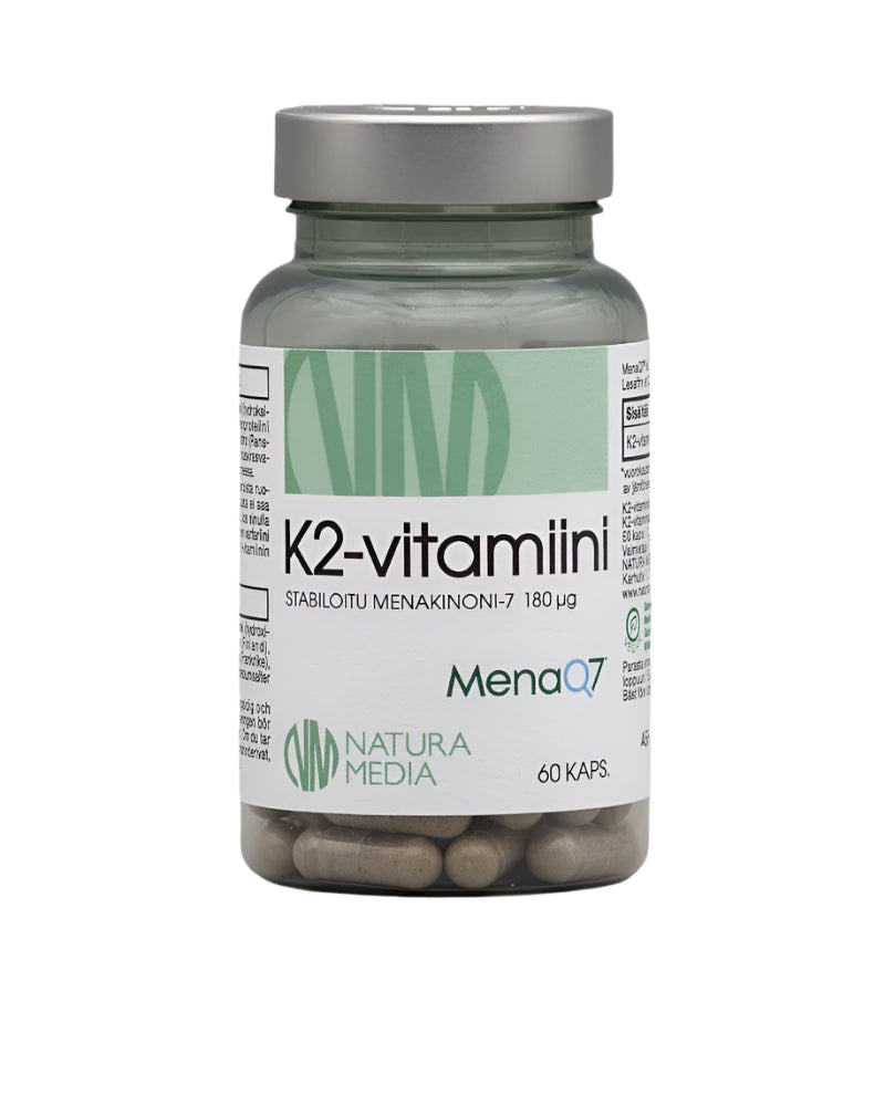 Natura Media K2-vitamiini 60 kaps.|Natura Media 维生素 K2 60 粒。