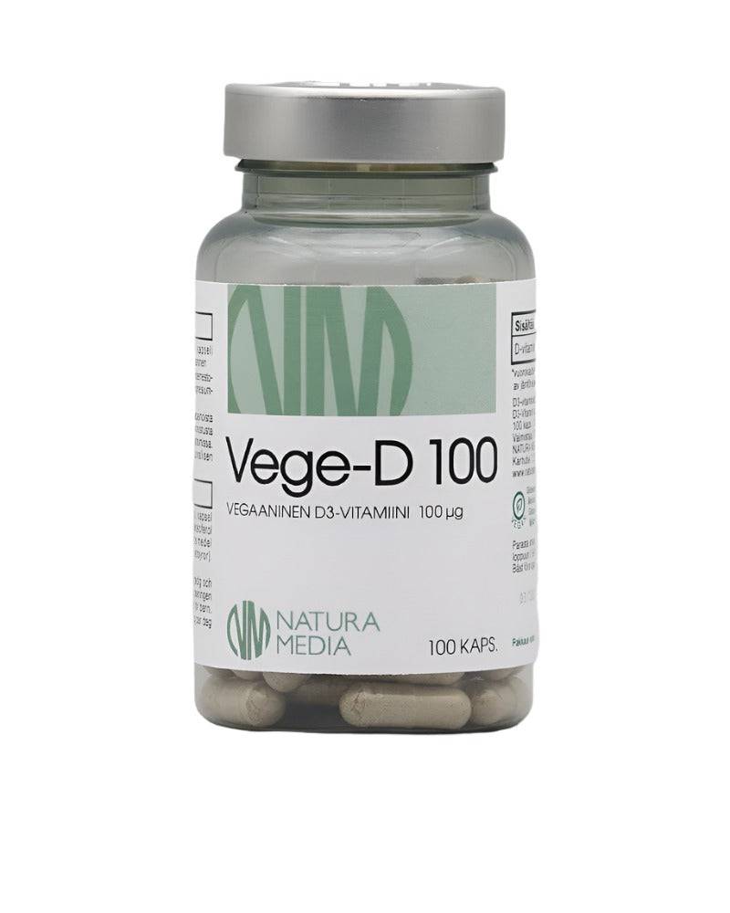 Natura Media Vege-D 100 100 kaps.|Natura Media Vege-D 100 100 粒。