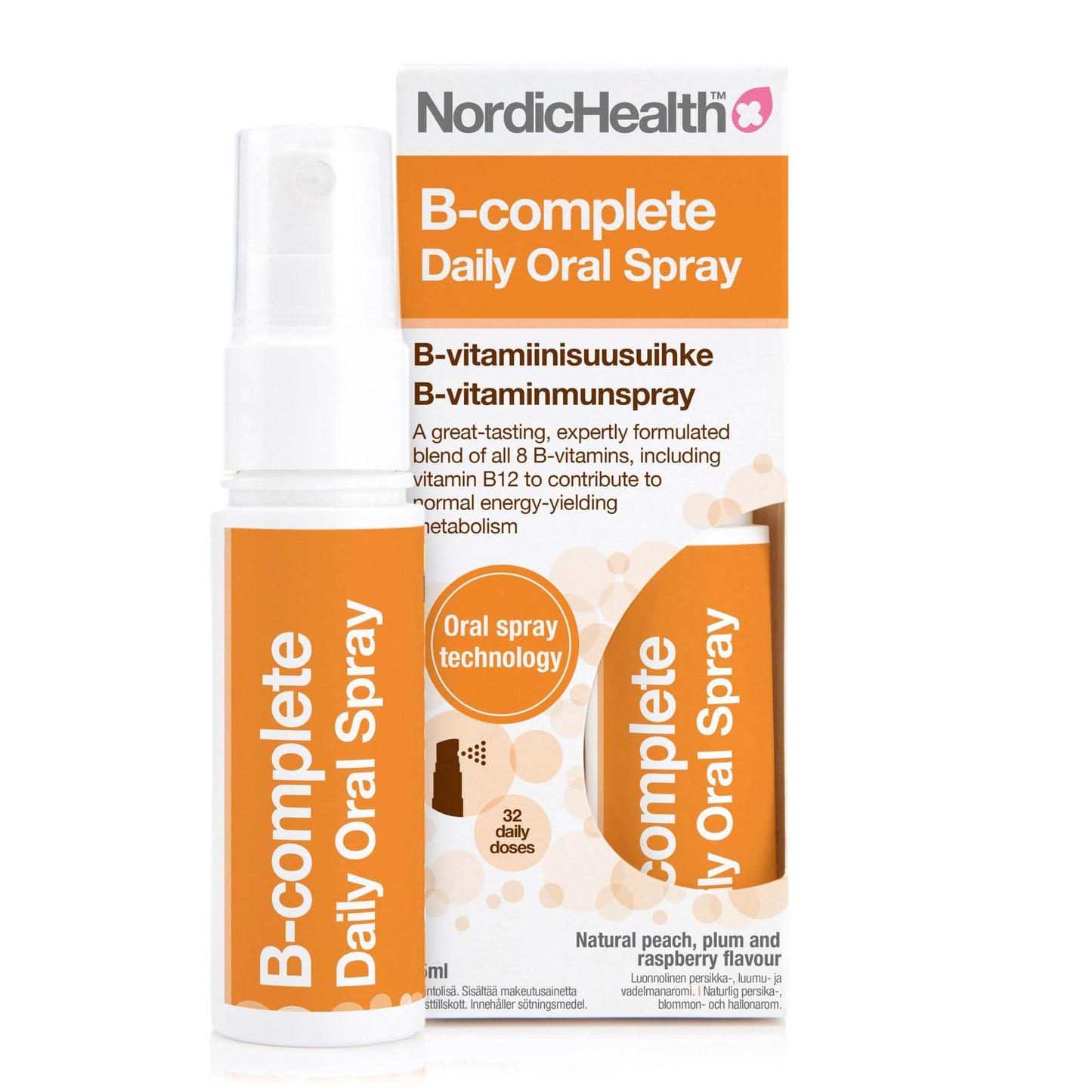 Nordic Health B-Complete Daily Oral Spray - B-Vitamiinisuusuihke 25 ml|Nordic Health B族维生素每日口腔喷雾 25 ml