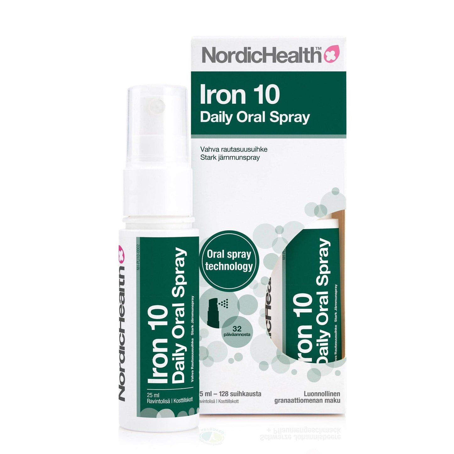 Nordic Health 铁10每日口腔喷雾 - 强效铁口腔喷雾 25 ml|Nordic Health Iron 10 Daily Oral Spray - Vahva Rautasuusuihke 25 ml