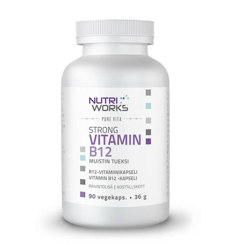Nutri Works Strong Vitamin B12 - Vahva B12-vitamiinikapseli 90 kaps.|Nutri Works 强效维生素B12胶囊 90粒