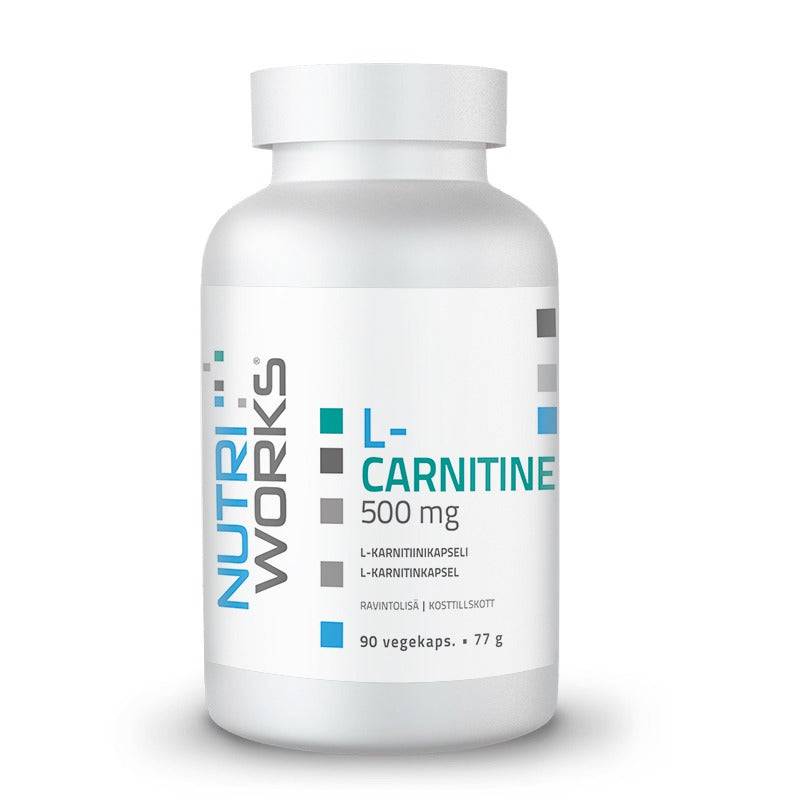 Nutri Works L-肉碱 500毫克 - L-肉碱 90粒|Nutri Works L-Carnitine 500 mg - L-Karnitiini 90 kaps.