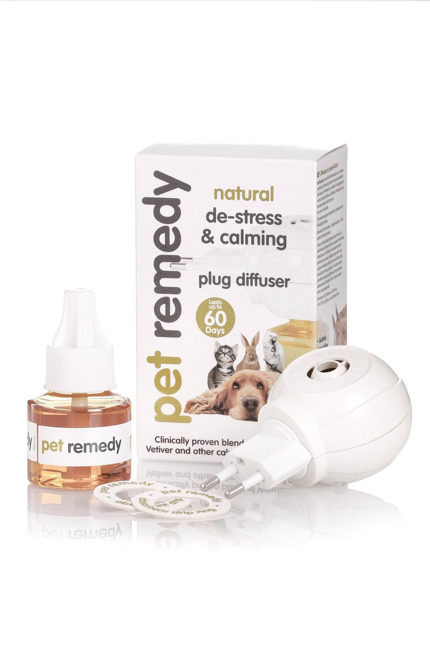Pet Remedy Natural De-Stress & Calming Plug-in diffuser - Haihdutin ja liuos eläimille 40 ml|Pet Remedy 天然减压舒缓插电扩散器 - 动物用香薰机与溶液 40 ml
