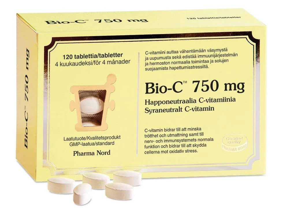 Pharma Nord Bio-C - Happoneutraali C-vitamiini 750 mg 120 tabl. - Toimituskatkos, ei tietoa milloin saa lisää|Pharma Nord Bio-C - 酸中性维生素 C 750 毫克 120 片。 - 供应中断,没有任何信息我们何时会得到更多