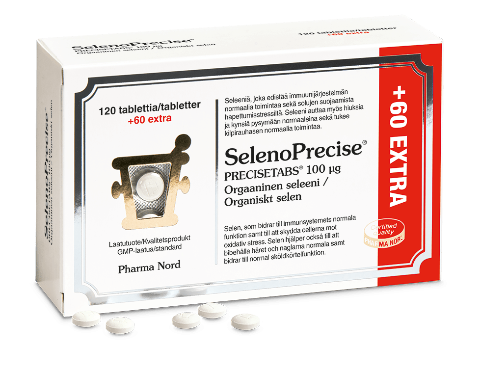 Pharma Nord SelenoPrecise 100微克 - 有机硒 120+60片|Pharma Nord SelenoPrecise 100 µg - Orgaaninen seleeni 120+60 tabl.