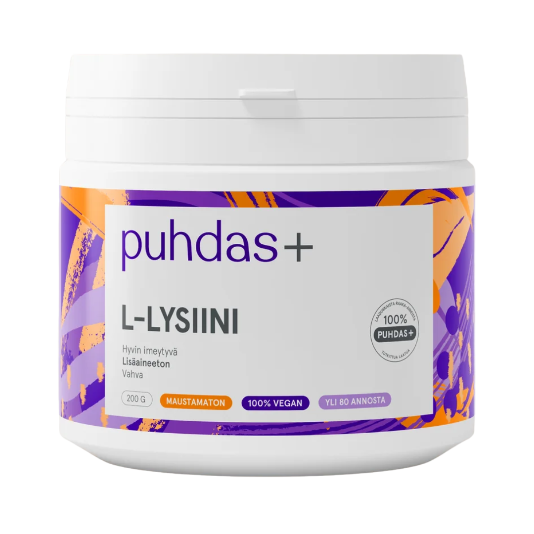 Puhdas+ L-赖氨酸 200 g|Puhdas+ L-Lysiini 200 g