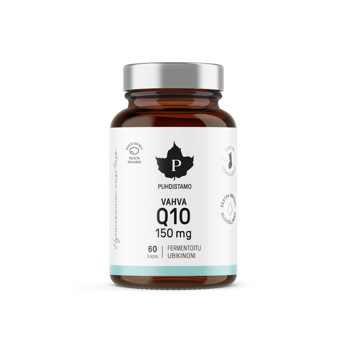 Puhdistamo Vahva Q10 Ubikinoni 150 mg 60 kaps.|Puhdistamo 强效 Q10 泛醌 150 毫克 60 粒胶囊。