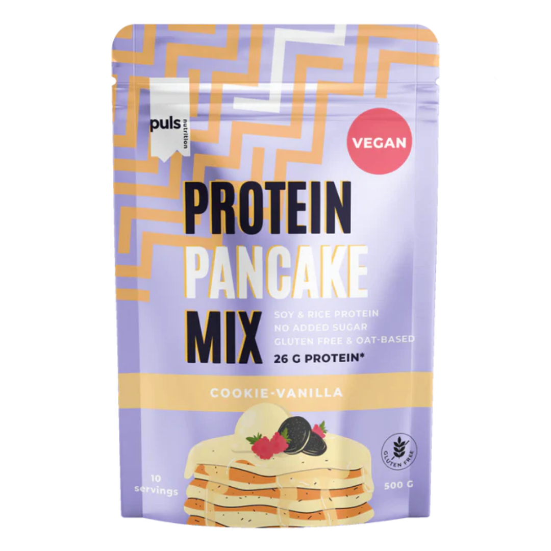 素食蛋白煎饼粉 曲奇香草味 500 g|Puls Nutrition Vegan Protein Pancake Mix - Pannukakkuseos Keksi & Vanilja 500 g
