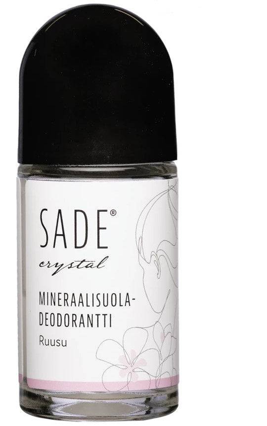 Sade水晶滚珠矿物盐止汗露50毫升-玫瑰|Sade Crystall Roll-On Mineraalisuola Deodorantti 50 ml - Ruusu