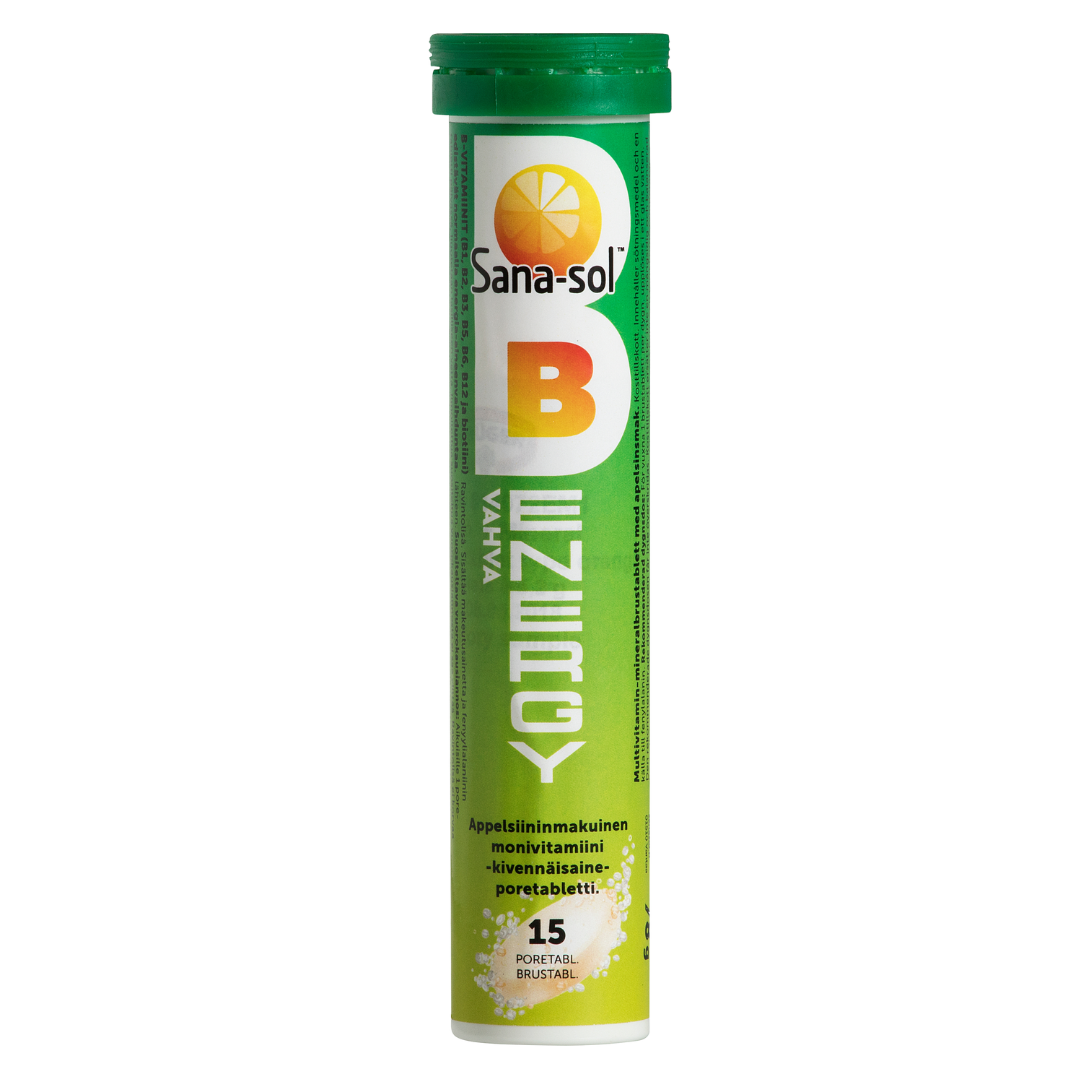 Sana-sol B-Energy Appelsiini 15 poretablettia|Sana-sol 能量B族维生素橙味 15 poretablettia