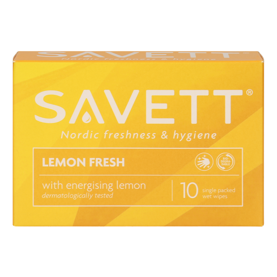 Savett 柠檬清新 - 湿巾 10 kpl|Savett Lemon Fresh - Kosteuspyyhe 10 kpl