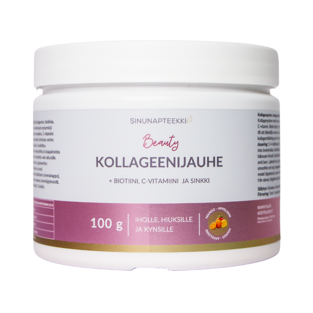 Sinunapteekin Beauty 胶原蛋白粉 芒果橙味 100 g|Sinunapteekin Beauty Kollageenijauhe Mango-Appelsiini 100 g