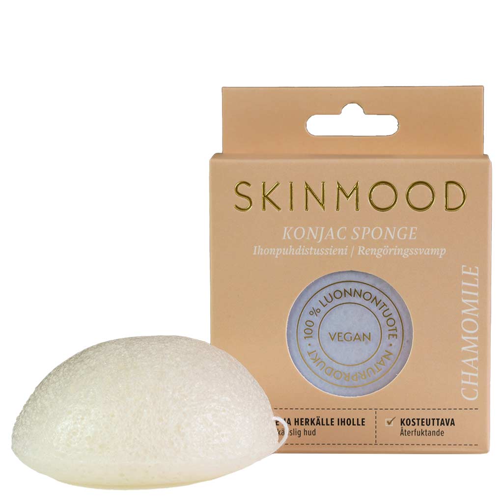SkinMood Konjac Sponge Chamomille 洋甘菊魔芋洁面海绵 中性及敏感肌 1个