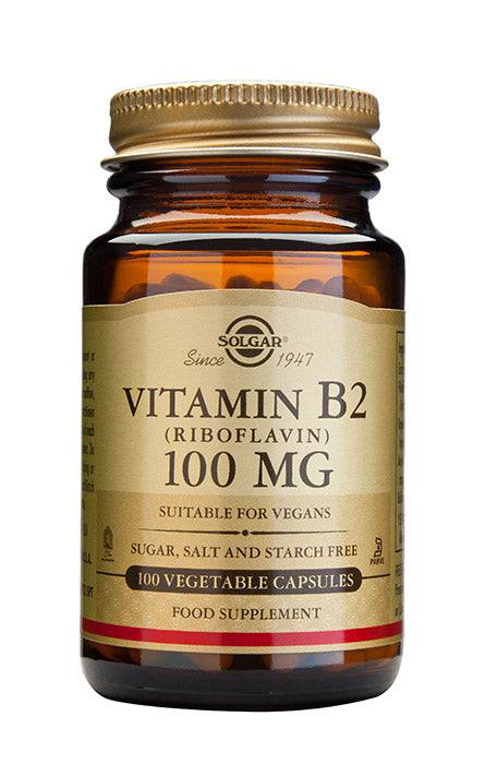 Solgar Vitamin B2 100 mg - B-vitamiinivalmiste 100 kaps.|Solgar 维生素B2 100毫克胶囊 100粒