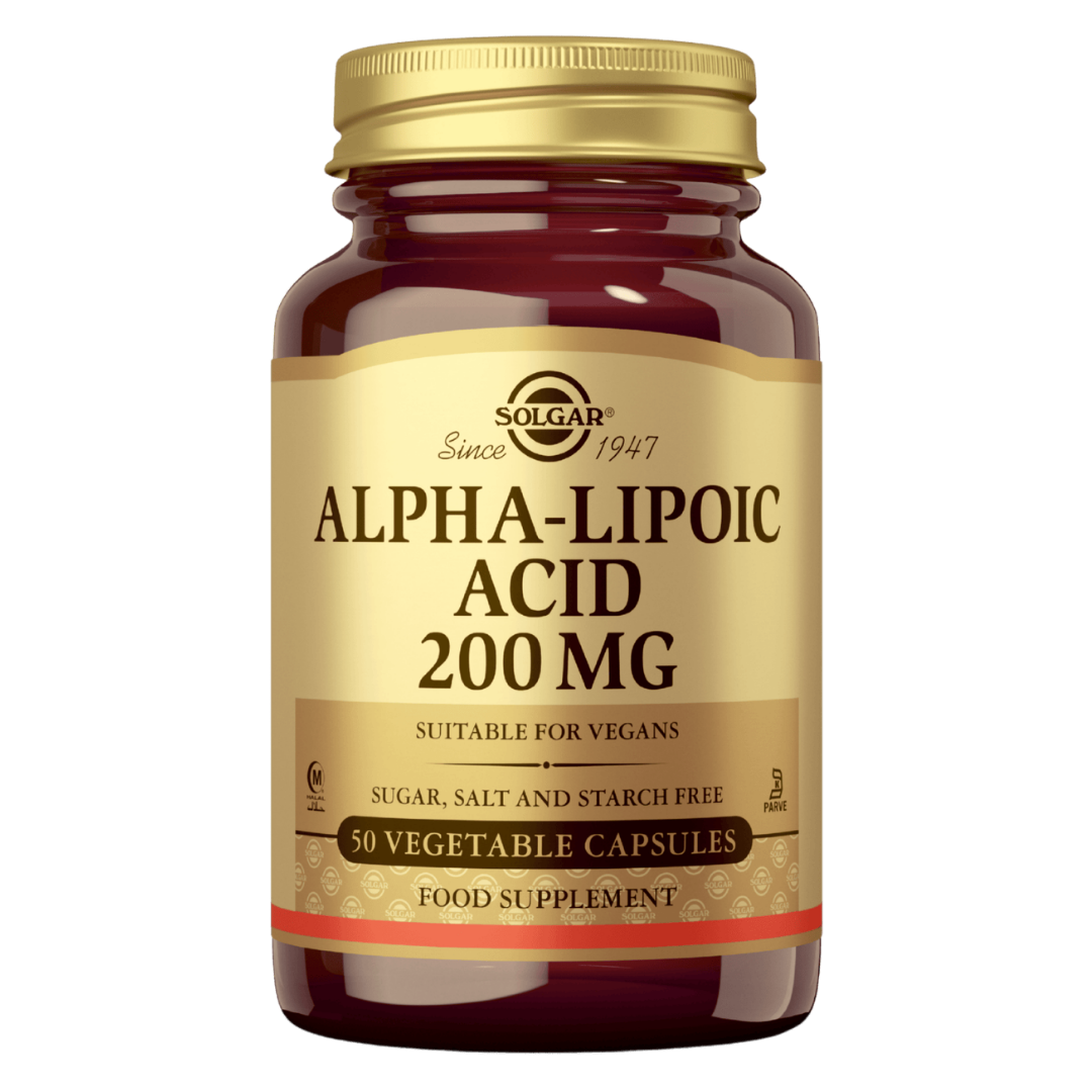 索尔加α-硫辛酸 - 200毫克 50粒|Solgar Alpha-Lipoic Acid - Alfalipoiinihappo 200 mg 50 kaps.