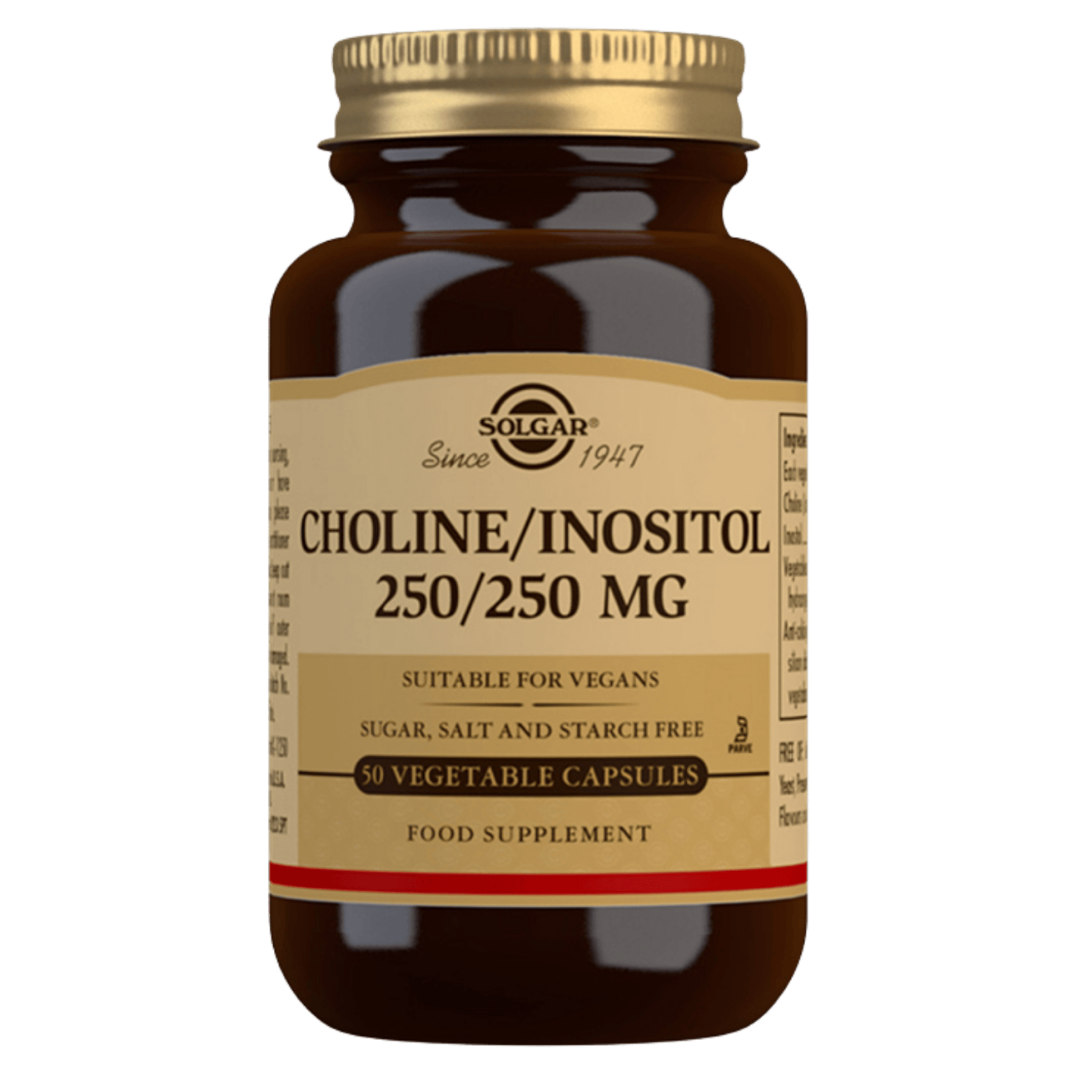 Solgar胆碱/肌醇250/250毫克 50粒|Solgar Choline/Inositol 250/250 mg - Koliini/Inositoli 50 kaps.