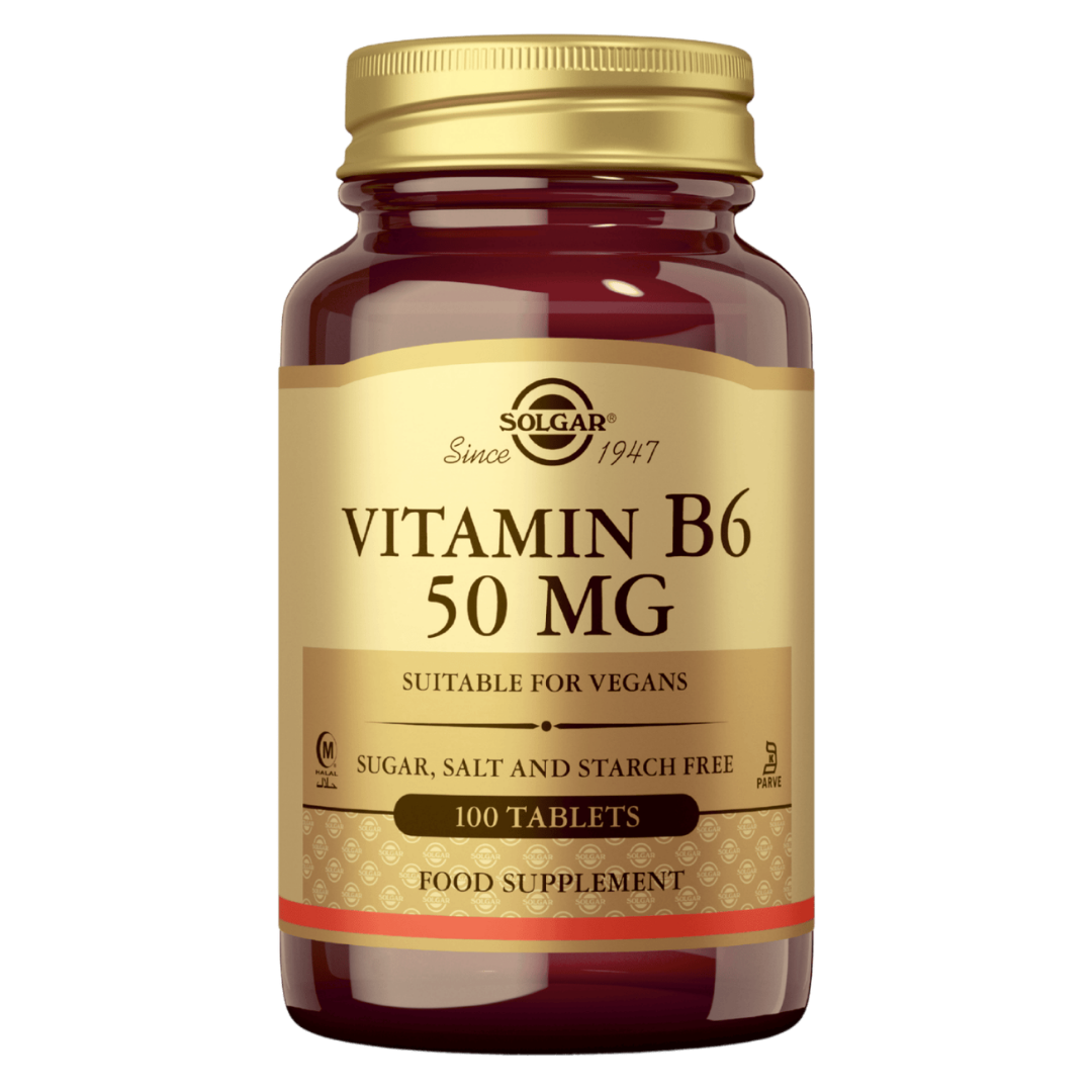 Solgar维生素B6 50毫克 - B族维生素制剂 100片