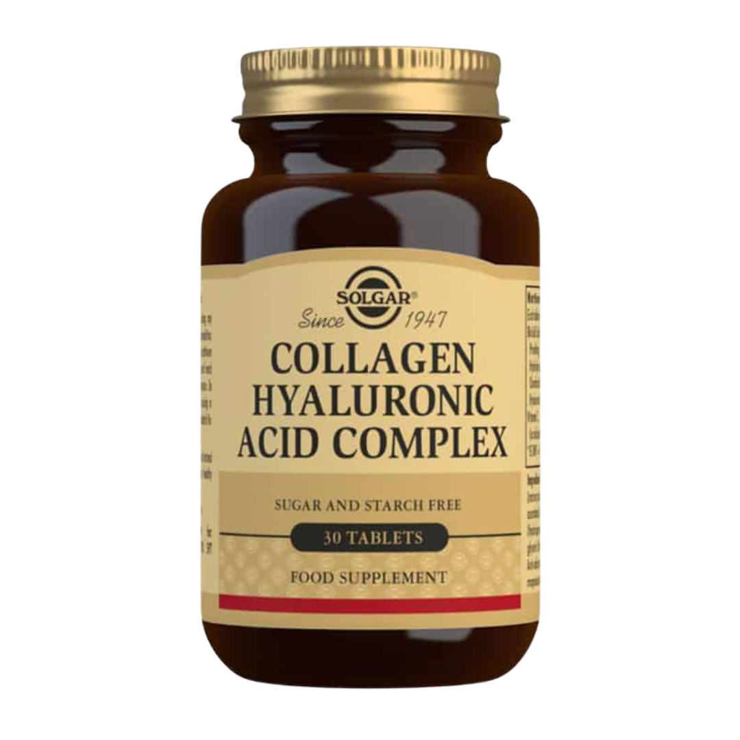 Solgar Collagen - Hyaluronic Acid Complex - Kollageeni - Hyaluronihappovalmiste 30 tabl.|Solgar 胶原蛋白 - 透明质酸复合物 - 胶原蛋白 - 透明质酸制剂 30 片。