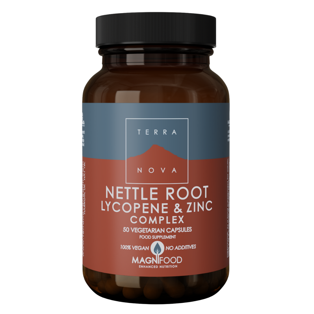 Terranova 荨麻根 番茄红素 锌 50粒|Terranova Nettle Root Lycopene & Zinc - Nokkosenjuuri, Lykopeeni ja sinkki 50 kaps.