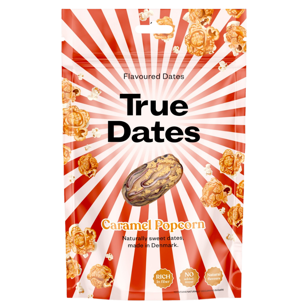 True Dates 焦糖爆米花椰枣糖 100 g|True Dates Caramel Popcorn - Taatelimakeinen Karamelli Popcorn 100 g