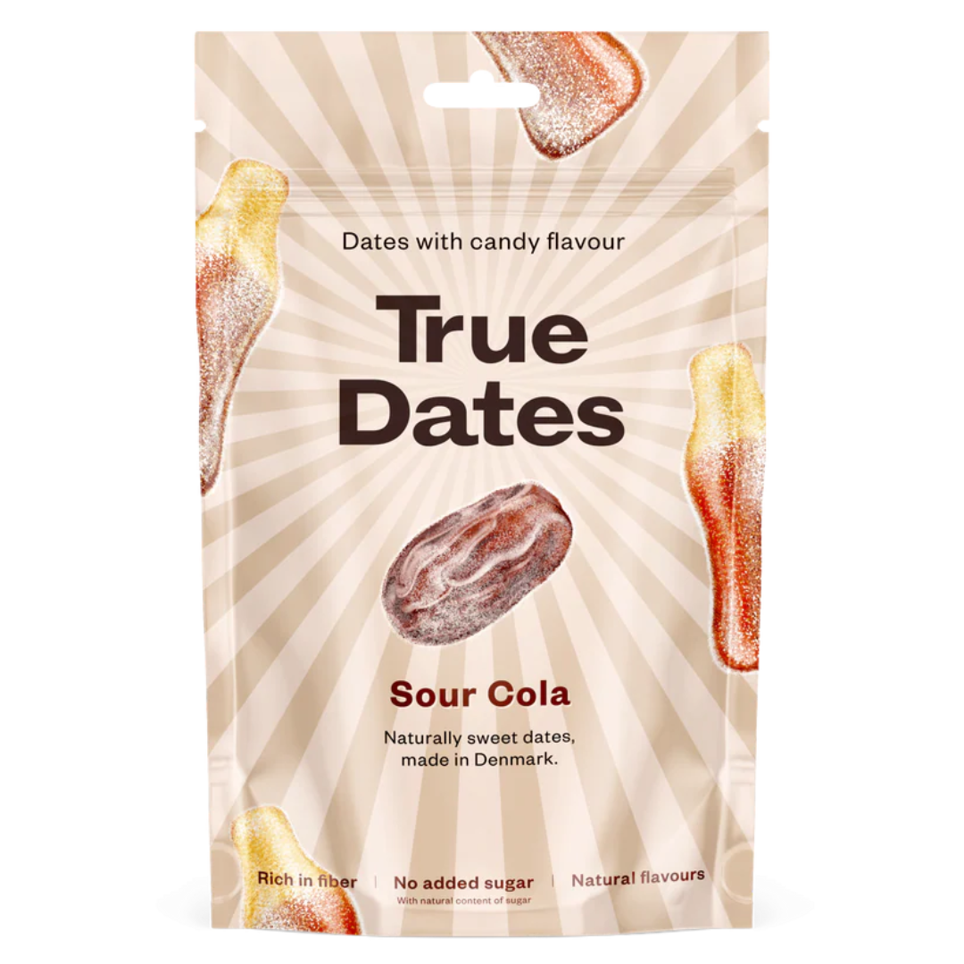 True Dates Sour Cola - Taatelimakeinen Kirpeä Kola 100 g|True Dates 酸可乐枣味糖 100 g