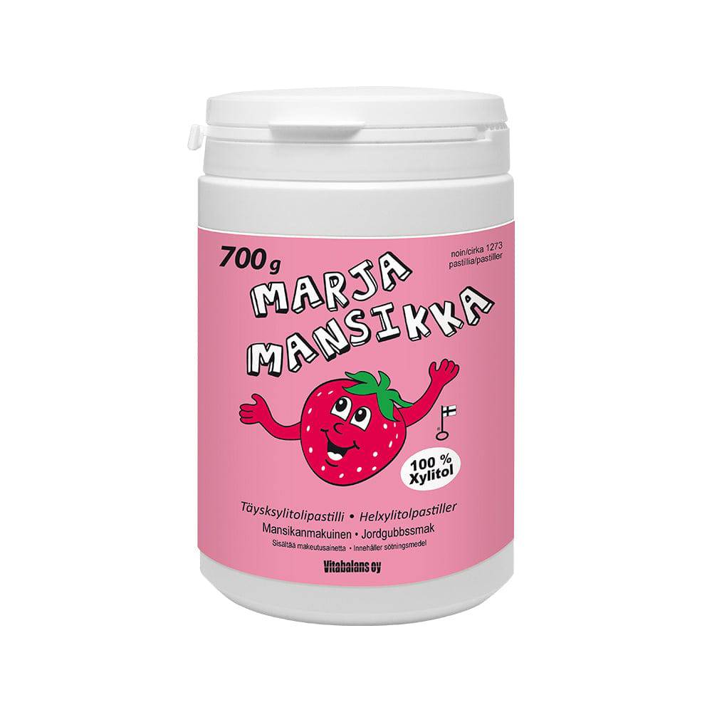 Vitabalans 浆果草莓全木糖醇含片 700 g|Vitabalans Marja Mansikka Täysksylitolipastilli 700 g