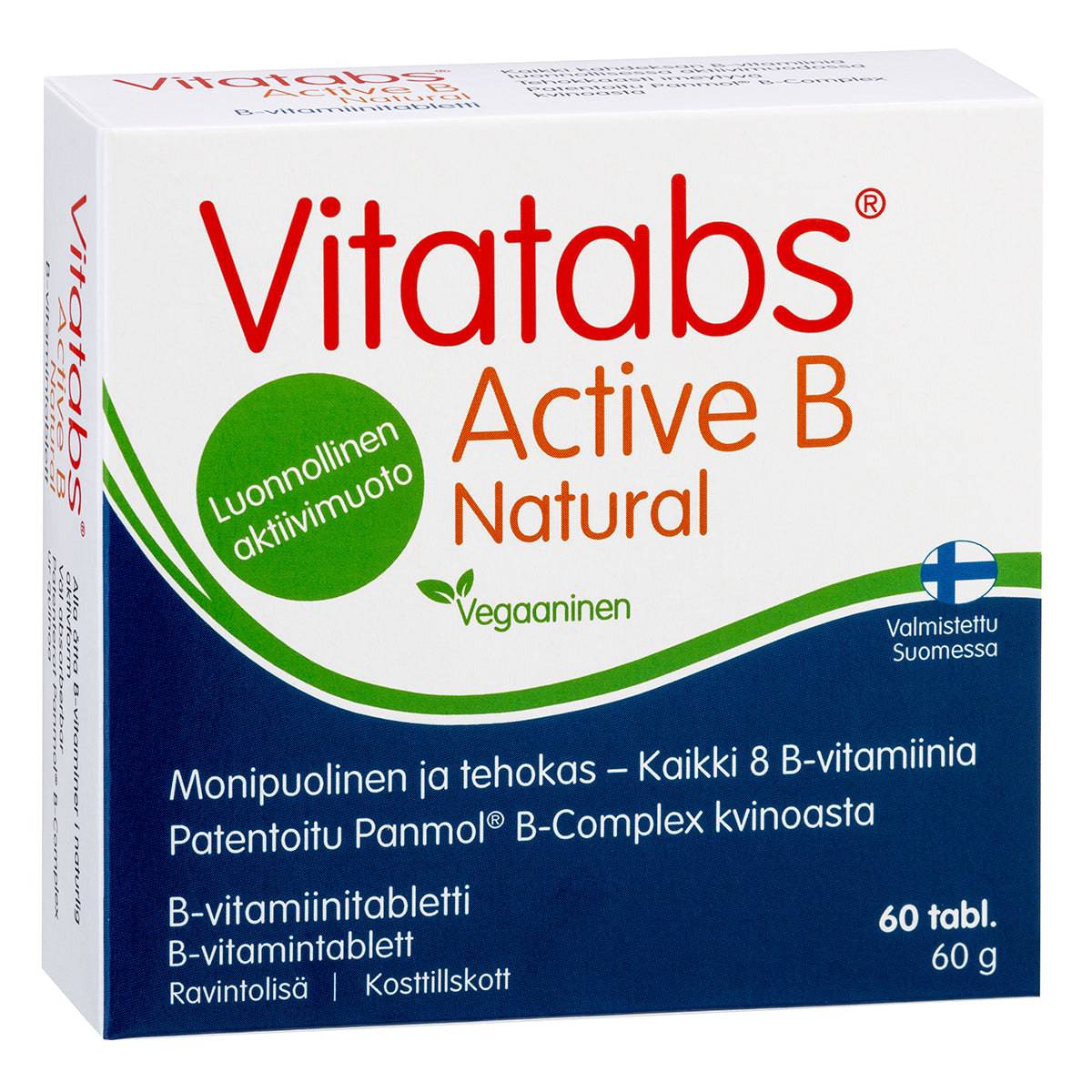 Vitatabs Active B Natural - B族维生素片 60片|Vitatabs Active B Natural - B-vitamiinitabletti 60 tabl.