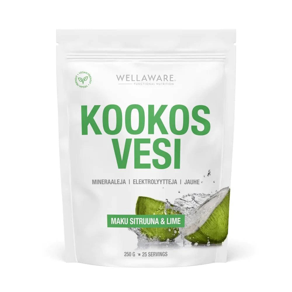 WellAware 椰子水粉 柠檬青柠味 250 g|WellAware Kookosvesijauhe Sitruuna & Lime 250 g