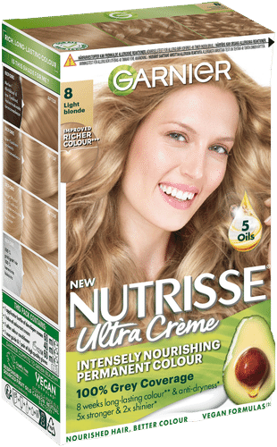Garnier Nutrisse Ultra Creme 8.0 Light Blonde Luonnonvaalea kestoväri  1kpl