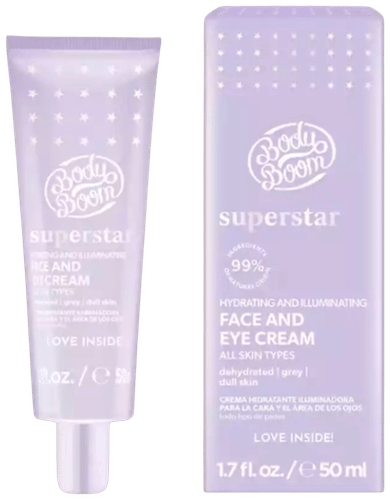 BodyBoom Superstar kosteuttava ja heleyttävä kasvo- ja silmänympärysvoide 50ml