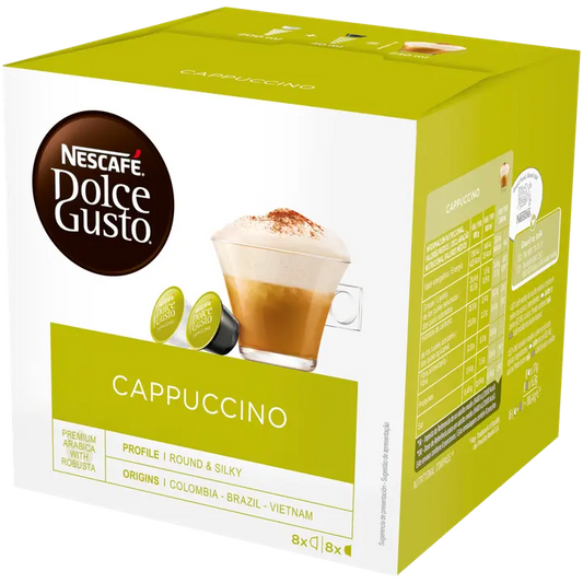 Nescafé Dolce Gusto 16kaps/186,4g Cappuccino maitokahvikapseli｜Dolce Gusto Nescafé Dolce Gusto 16粒/186.4g 卡布奇诺牛奶咖啡胶囊
