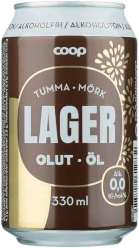 Coop 无醇深色拉格 0.0% 330ml 罐｜Coop alkoholiton tumma lager 0,0% 0,33l tlk
