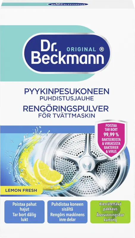 Dr. Beckmann 250克洗衣机清洁粉｜Dr. Beckmann 250g Pyykinpesukoneen puhdistusjauhe