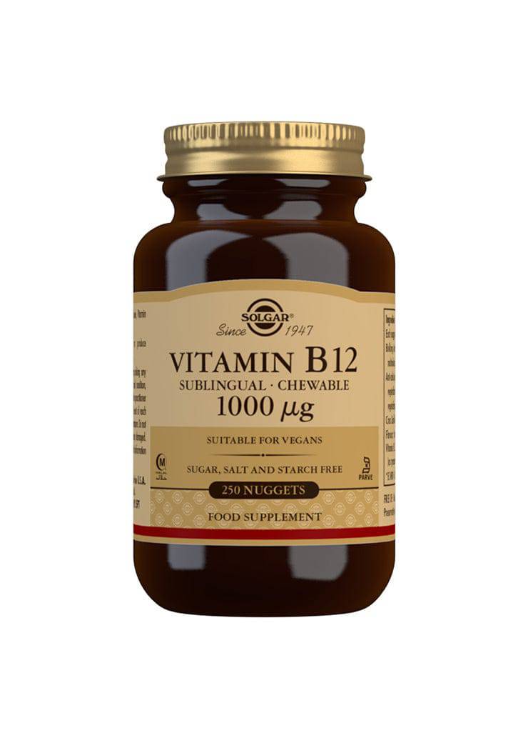 Solgar Vitamin B12 1000µg - B12-vitamiini, Imeskelytabletti 250 tabl.｜Solgar 维生素B12 1000微克含片 250片