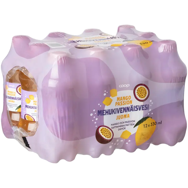 12 x Coop Mango-passion mehukivennäisvesijuoma 330 ml｜Coop 12 x Coop 芒果百香果汁矿泉水饮料 330 ml