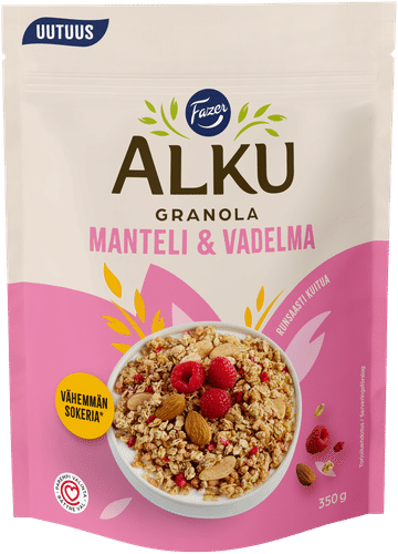 Fazer Alku Manteli & vadelma granola 350 g｜Fazer Alku 杏仁覆盆子格兰诺拉 350g