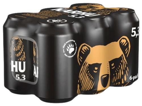 6-pack Karhu Lager olut 5,3% tölkki 0,33 L