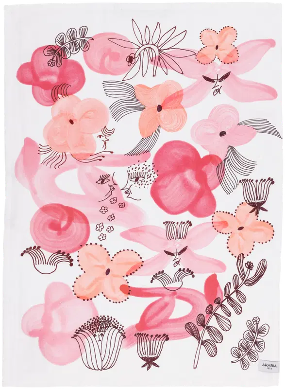 Arabia Kukkamaa 厨房巾 50x70cm 粉红丝带