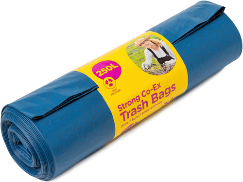 McLean Professional 家用强力垃圾袋，蓝色LDPE，250L，5个/卷