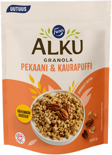 Fazer Alku Pekaani & kaurapuffi granola 350 g｜Fazer Alku 山核桃燕麦泡芙格兰诺拉 350g