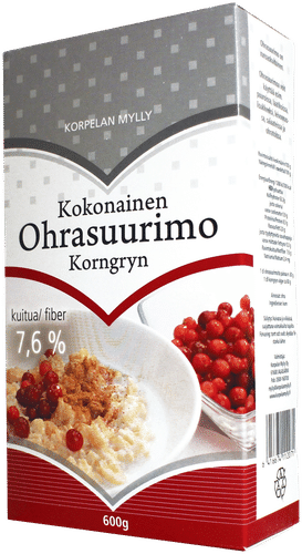 Kokonainen ohrasuurimo 600 g, Korpelan Mylly｜Korpelan Mylly 整粒大麦米 600克，科尔佩兰磨坊