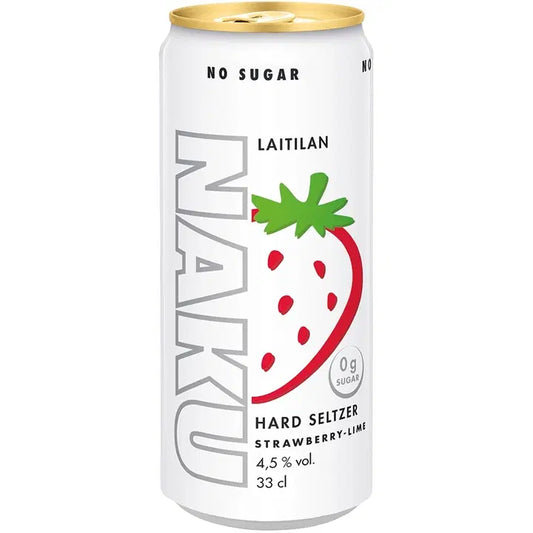 Laitilan Naku Strawberry-Lime 4,5 til-% 0,33L hard seltzer｜Laitilan Naku 草莓青柠 4.5 vol% 0.33L 硬苏打水