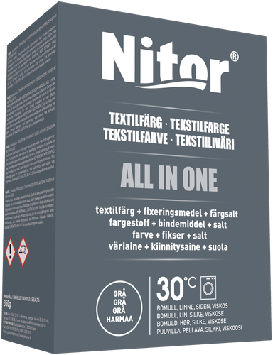 Nitor Tekstiiliväri All in one 350g harmaa