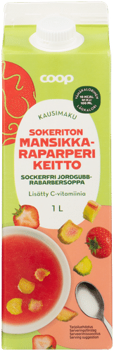 Coop mansikka-raparperikeitto sokeroimaton 1 l
