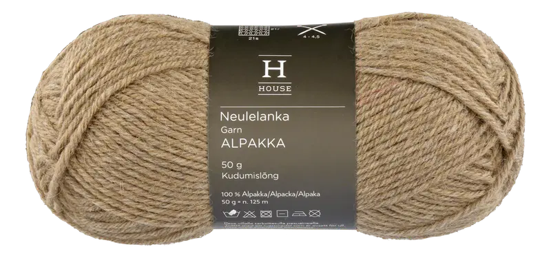 House 羊驼毛编织线 710234 50克 沙米色 6118｜House neulelanka Alpakka 710234 50 g Sand Beige 6118